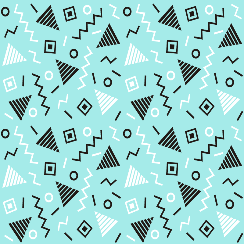 Geometriai vinil szőnyeg 80-as évek memphis stílusban - TenStickers