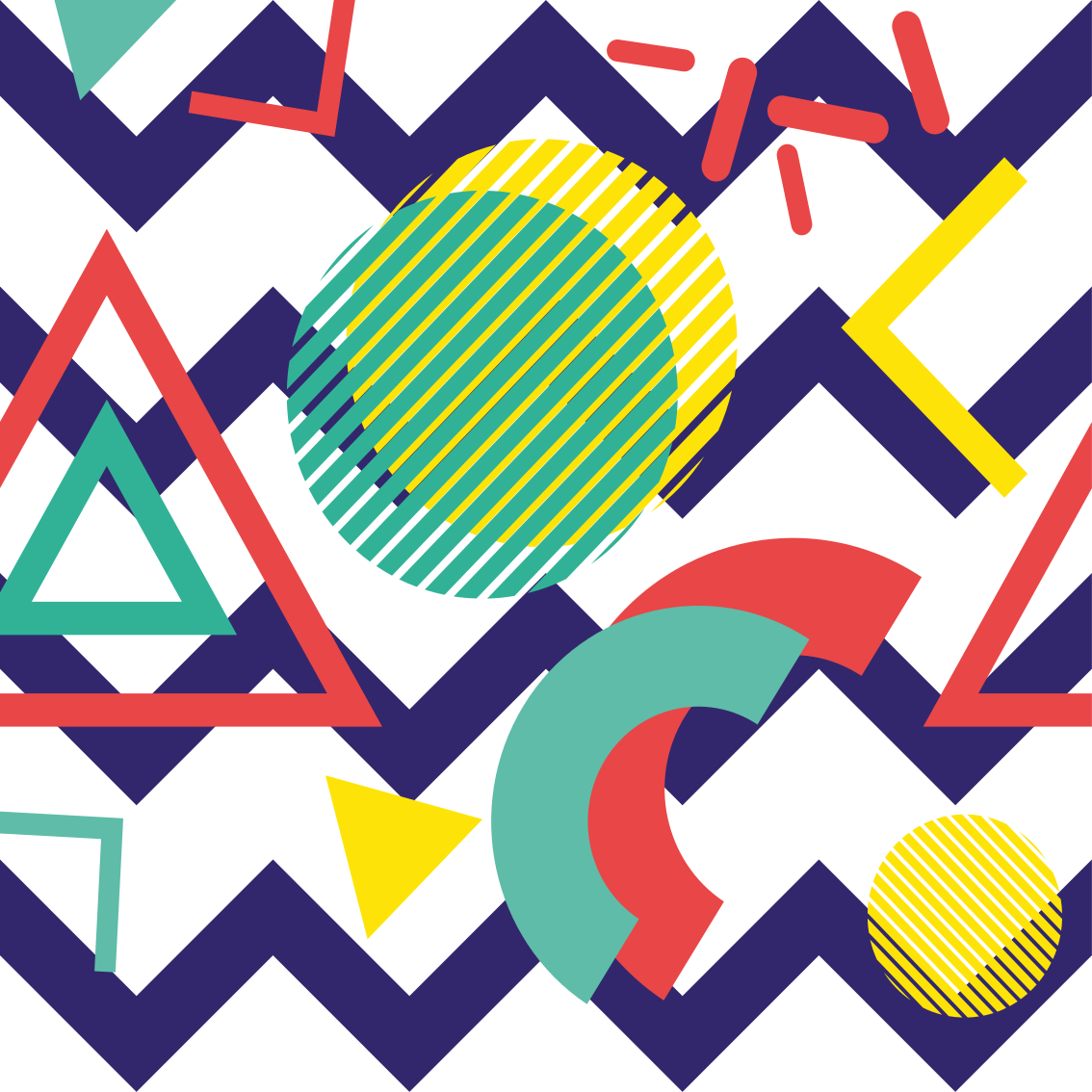 Erőteljes színek geometriai festés vinil szőnyeg - TenStickers