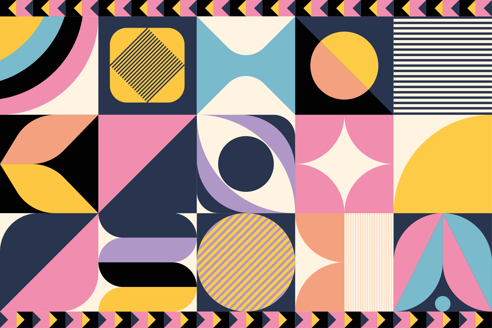 Geometriai vinil szőnyeg többfigúrás művészet - TenStickers