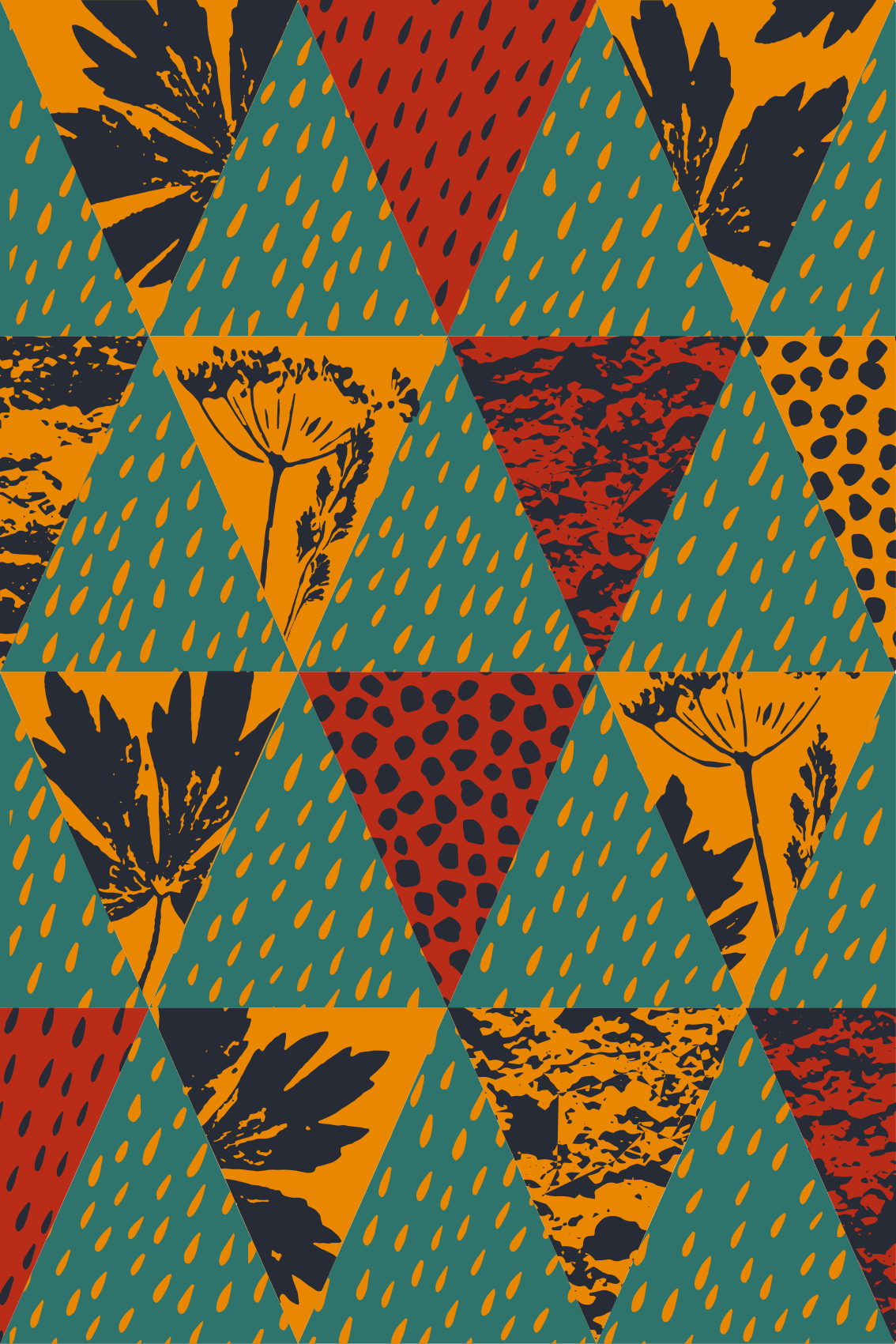 Eső geometrikus művészet vinil szőnyeg geometriai - TenStickers