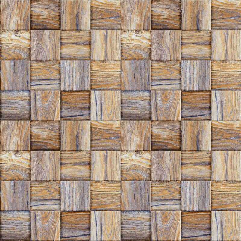 Vinil szőnyeg geometriai 80-as évek fa utánzat mozaik - TenStickers
