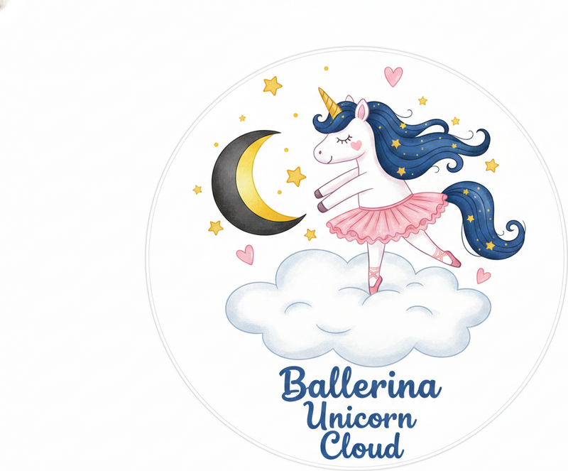 Balerina egyszarvú felhőn vinil szőnyeg gyerekeknek - TenStickers