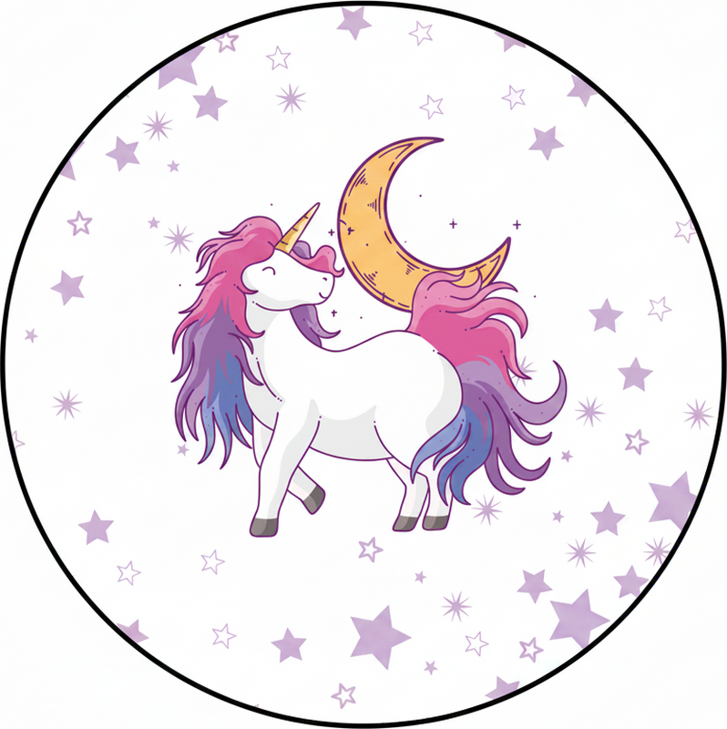 Egyszarvú és hold vinil szőnyeg gyerekeknek - TenStickers