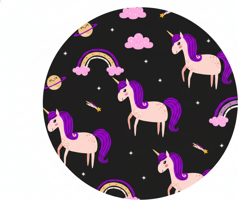 Művészi egyszarvúak sötét háttéren vinil szőnyeg gyerekek - TenStickers