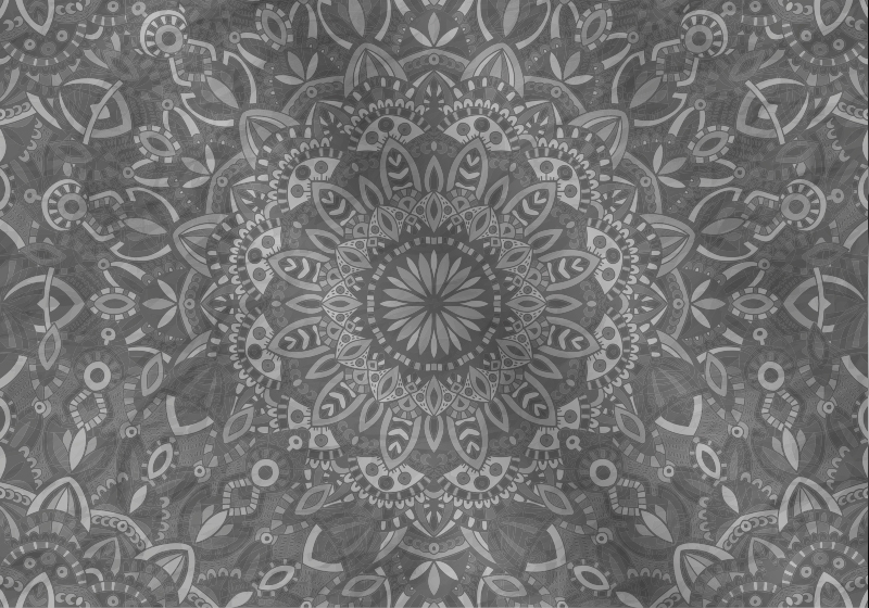 Szürke vinil szőnyeg bonyolult mandala mintával - TenStickers