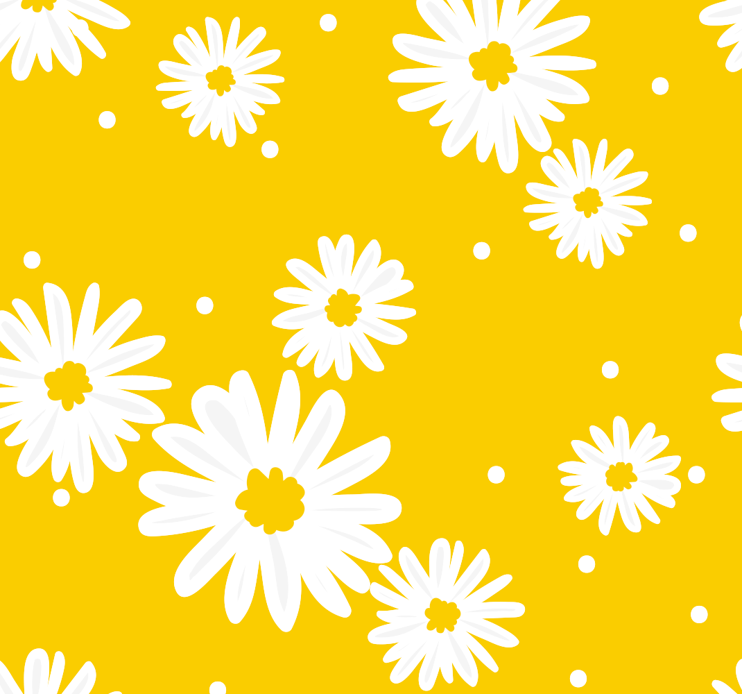 Sárga vinil szőnyeg százszorszép virágokkal - TenStickers