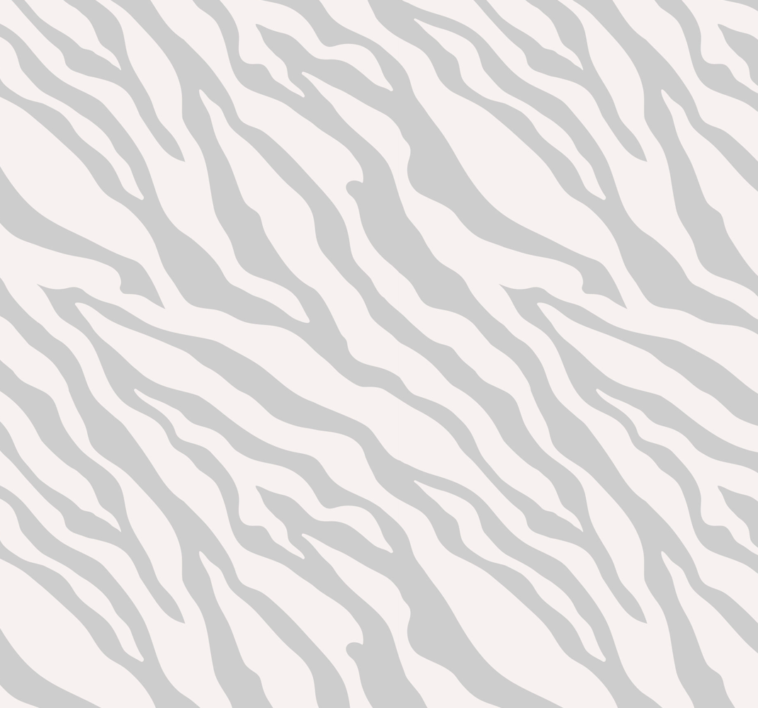 Fehér vinil szőnyeg világosszürke zebra mintával - TenStickers
