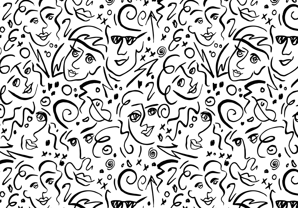 Fekete vinil szőnyeg fekete-fehér graffiti művészet - TenStickers
