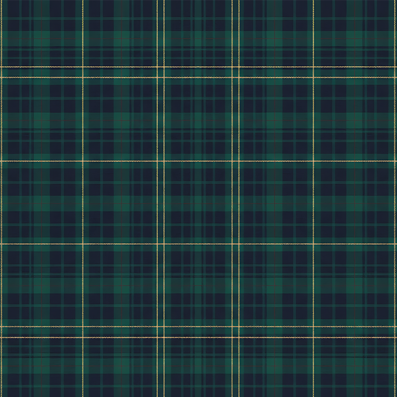 Sötétzöld tartan vinil szőnyeg zöld - TenStickers