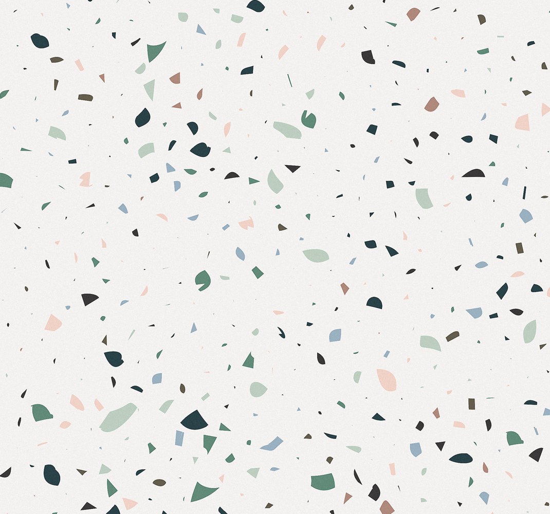 Fehér terrazzo vinil szőnyeg kívül - TenStickers