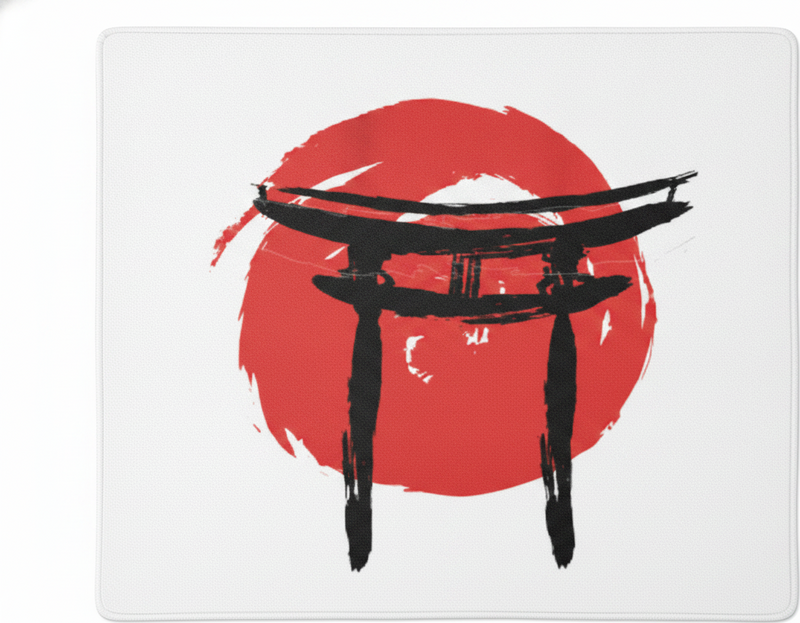 Piros vinil szőnyeg japán festett kapu - TenStickers