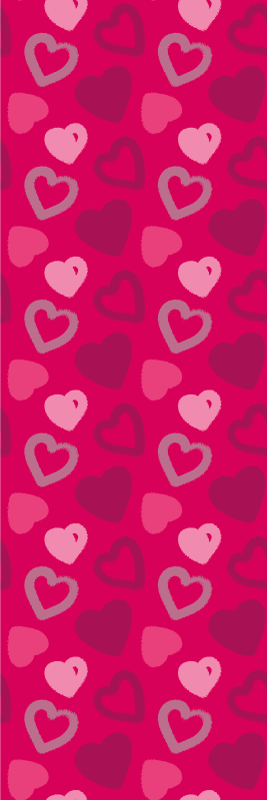 Fucsia szívek vinil szőnyeg rózsaszín - TenStickers
