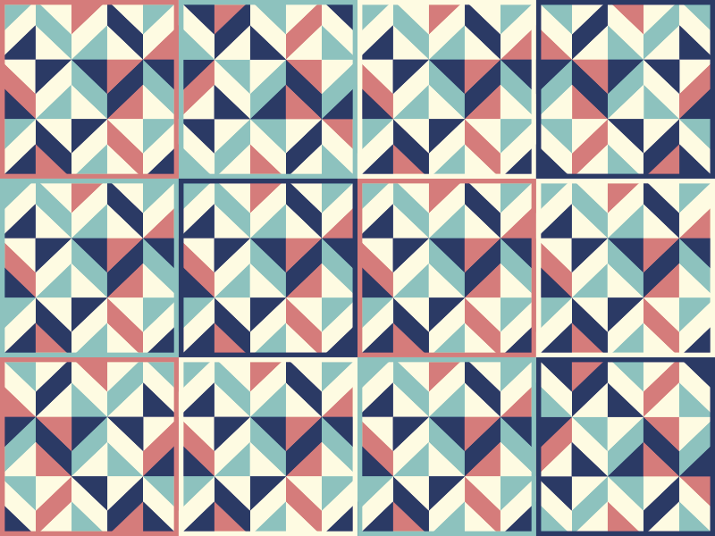 Többszínű rombusz alakú geometriai vinilszőnyeg - TenStickers