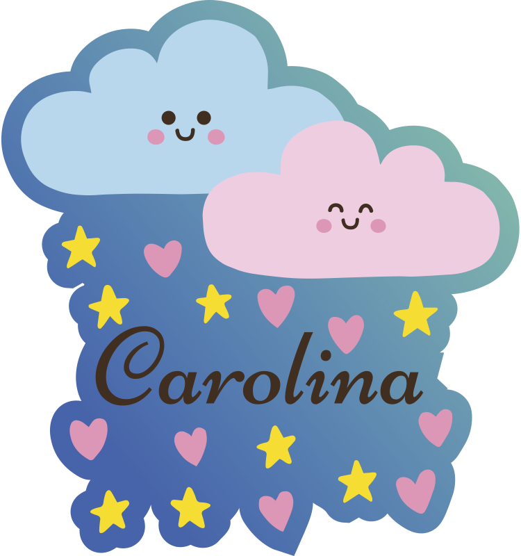 Testreszabható felhő témájú dizájn vinil szőnyeg csillagok - TenStickers