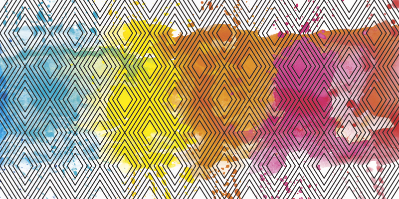 Többszínű geometriai minta vinil szőnyeg modern - TenStickers