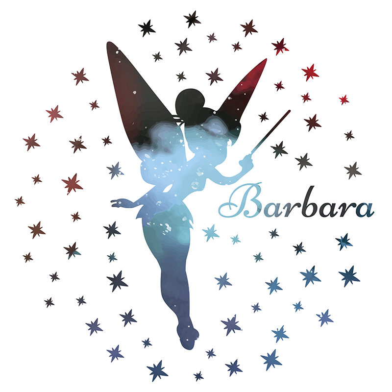 Testreszabható tündér sziluett Vinil szőnyeg nevekkel - TenStickers