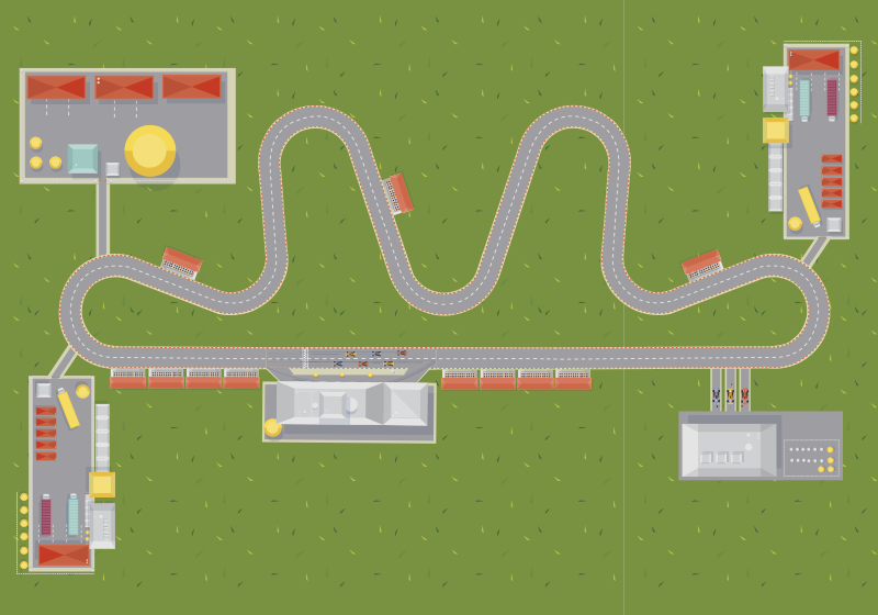 Játékos útpálya térkép vinil szőnyeg utak - TenStickers