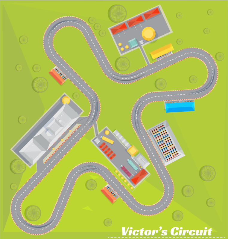 Csodálatos, személyre szabható versenypálya vinil szőnyeg - TenStickers