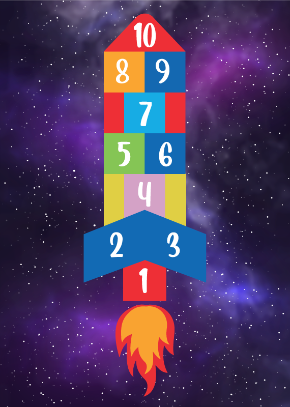 Csodálatos rakéta alakú komlós játék vinyl szőnyeg - TenStickers