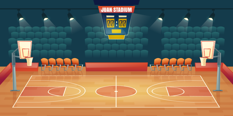 Bakelit szőnyeg kosárlabdapálya névvel - TenStickers