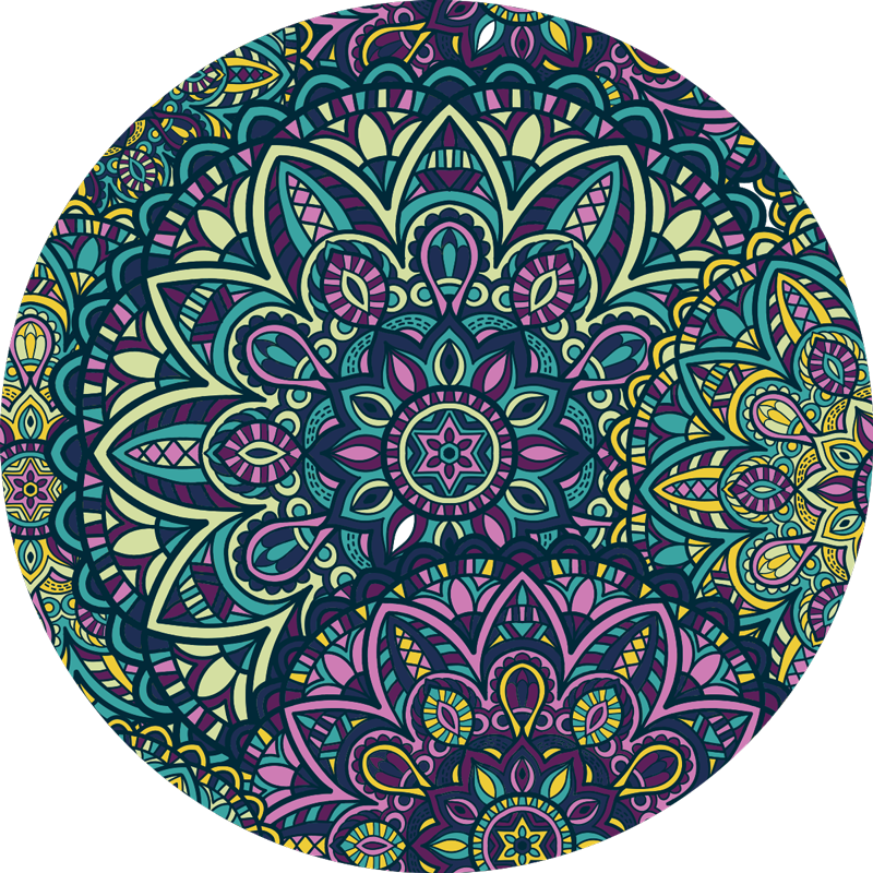 Csodálatos kerek kompozíciós mandala vinyl szőnyeg - TenStickers