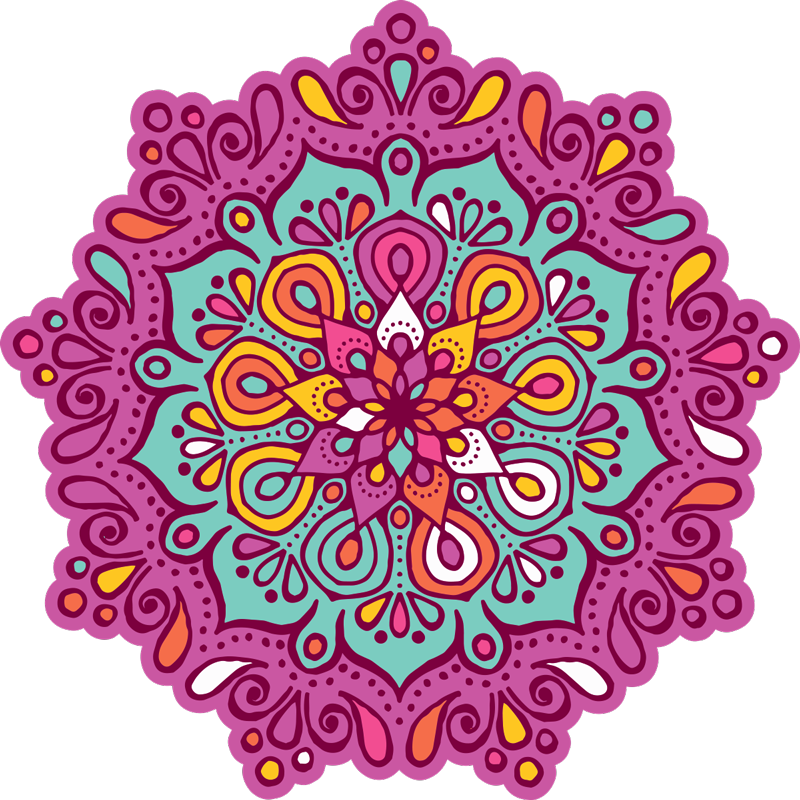 Színes mandala design vinil szőnyeg mandala - TenStickers