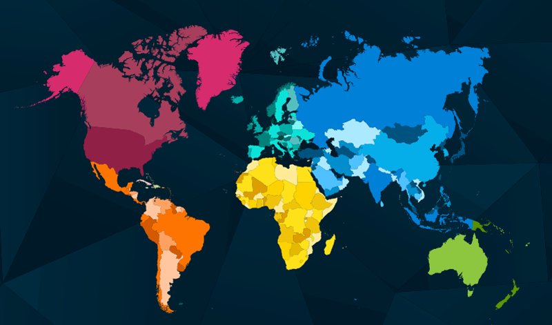 Modern színes világtérképet szőnyegtérkép - TenStickers