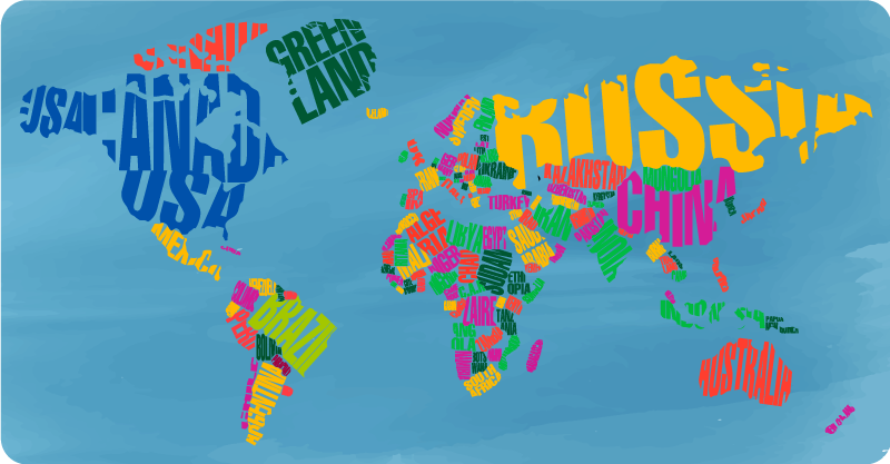 Színes térkép montázs vinil szőnyeg világtérkép - TenStickers