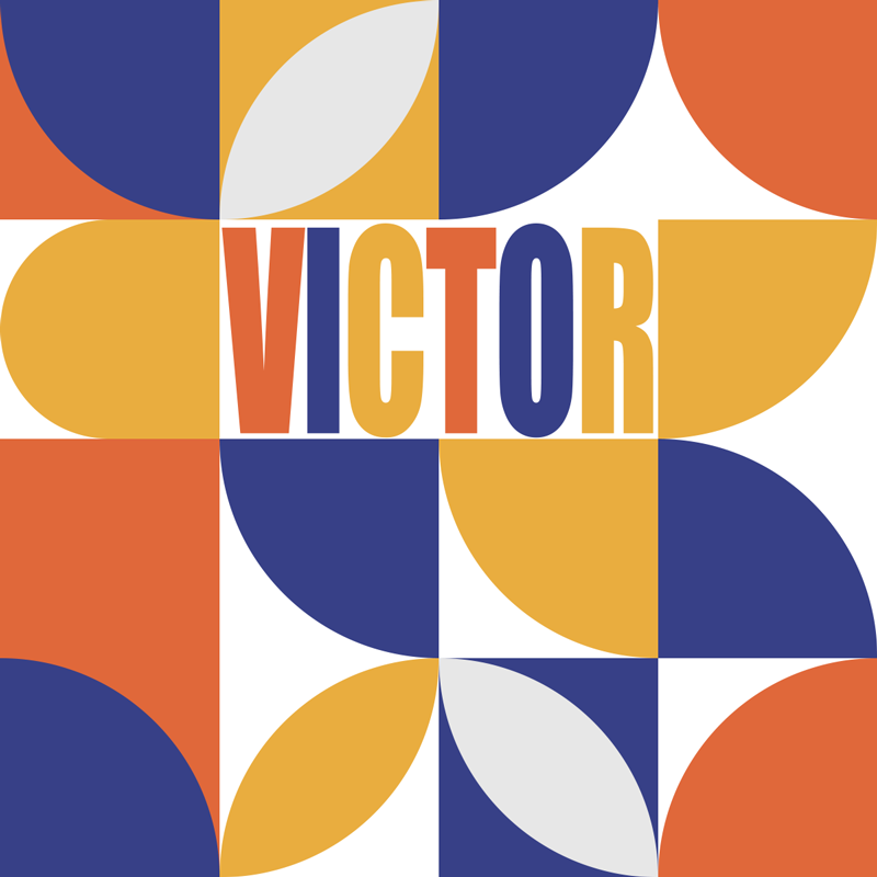 Testreszabható geometriai Vinil szőnyeg nevekkel - TenStickers