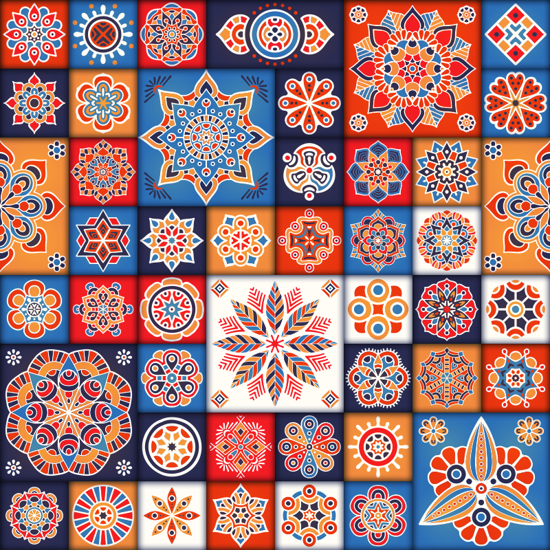 Mozaik csempe vinil szőnyeg geometriai - TenStickers