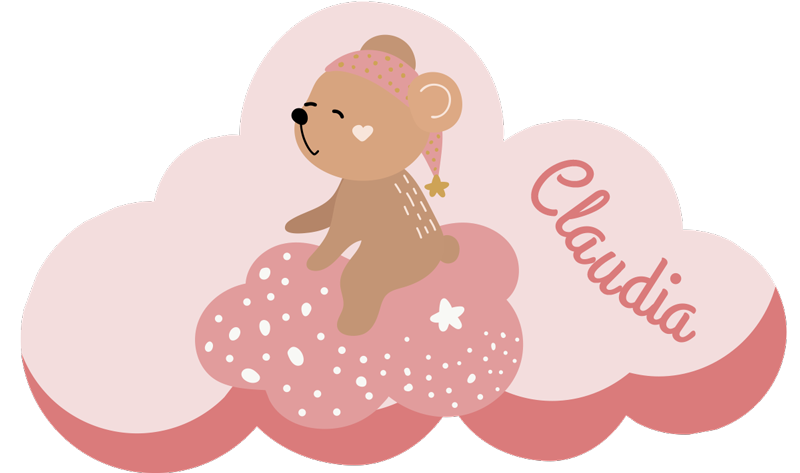 Testreszabható felhő Vinil szőnyeg nevekkel - TenStickers