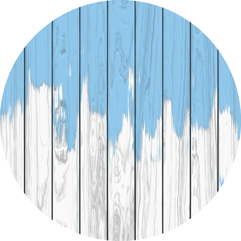 Kerek fehér és kék fa vinyl szőnyeg - TenStickers