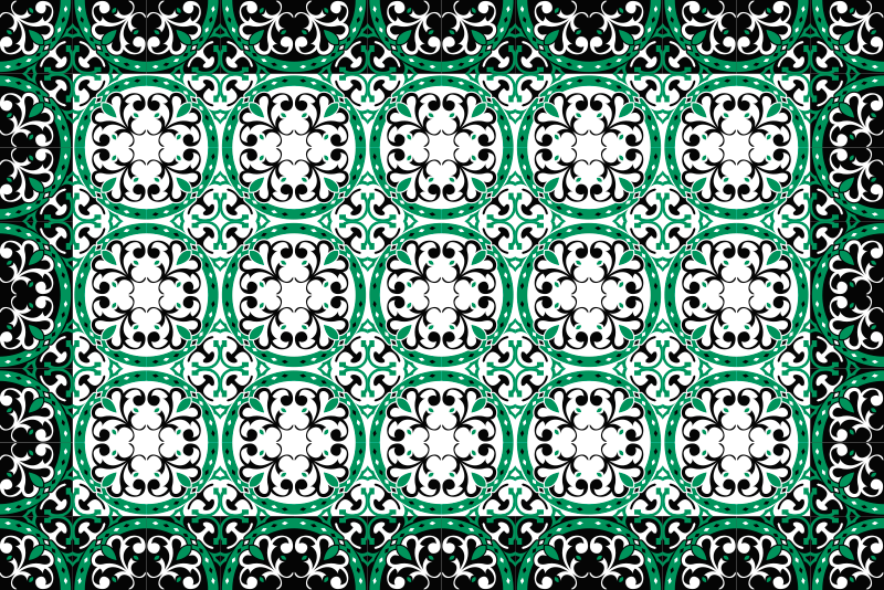 Díszes mozaik vinil szőnyeg csempe hatás - TenStickers