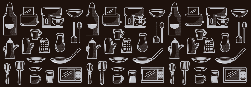 Téglalap alakú konyhai eszközök modern vinyl szőnyeg - TenStickers