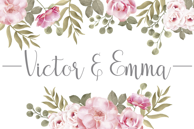 Személyre szabott virágnév vinilszőnyeg - TenStickers