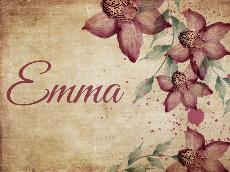 Vintage florid orchidea vinyl szőnyeg névvel - TenStickers