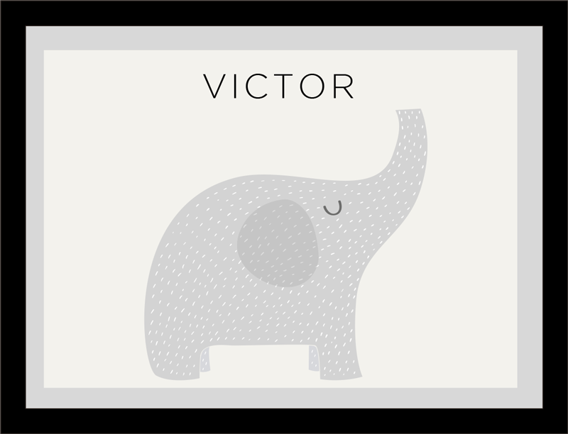 Személyre szabott elefánt Vinil szőnyeg nevekkel - TenStickers