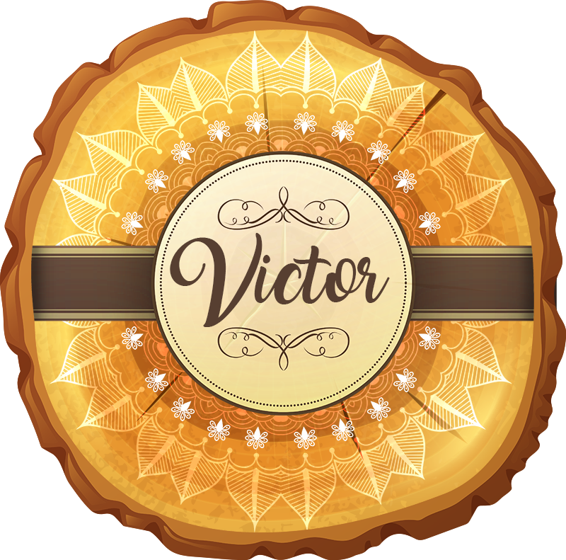 Személyre szabott fa mandala vinyl szőnyeg névvel - TenStickers