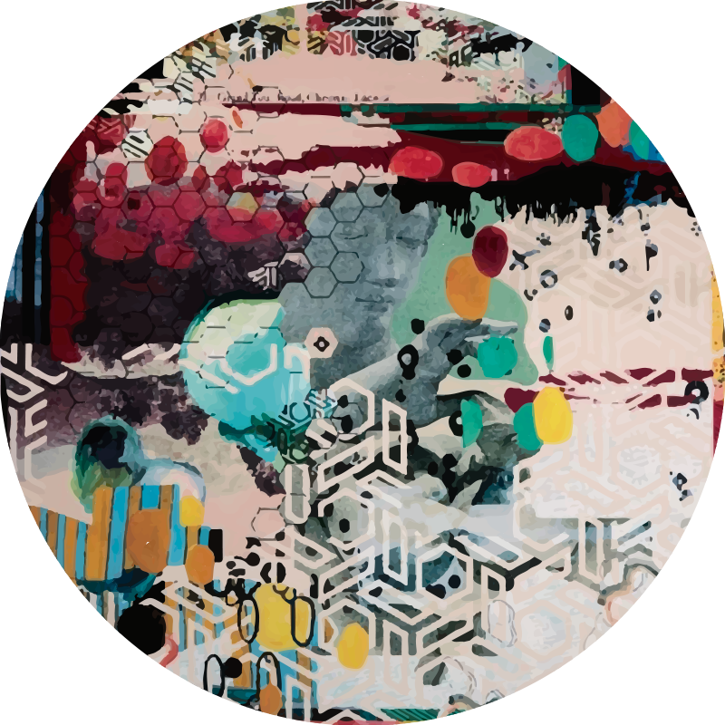 Keveréke a városi művészet modern vinil szőnyegének - TenStickers