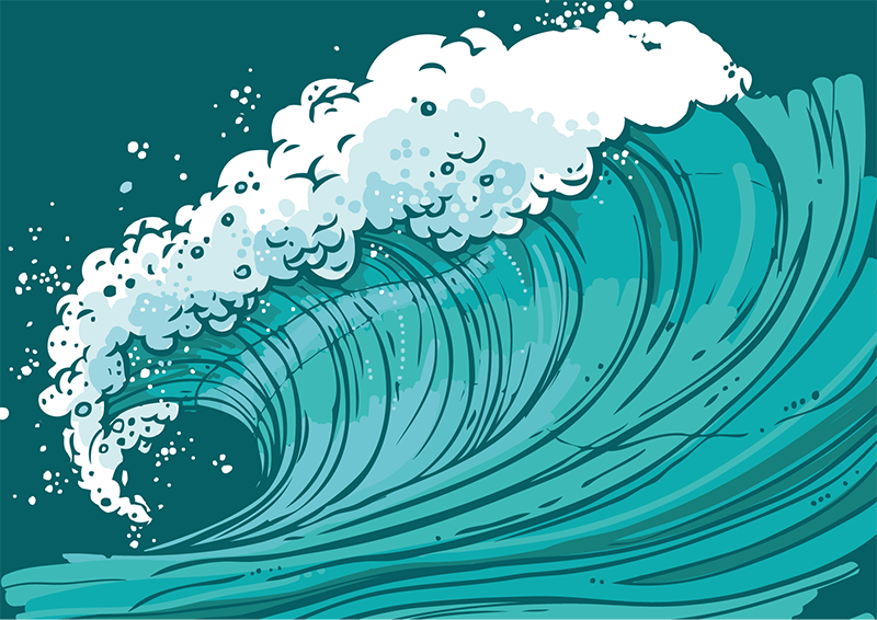 Tengeri hullámmozgás vinil szőnyeg természet - TenStickers