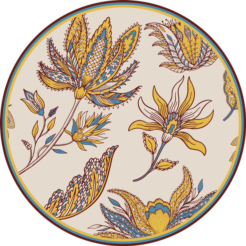 Díszes virágos elegancia vinil szőnyeg virágok és növények - TenStickers