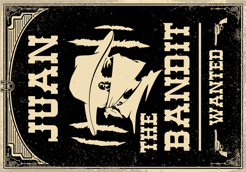 Nyugati bandita téma Vinil szőnyeg nevekkel - TenStickers