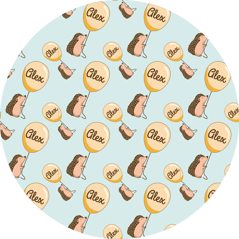 Személyre szabott sündisznó Vinil szőnyeg nevekkel - TenStickers