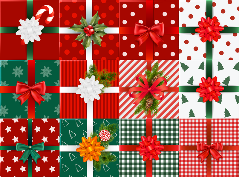 ünnepi ajándék minták vinil szőnyeg karácsony - TenStickers