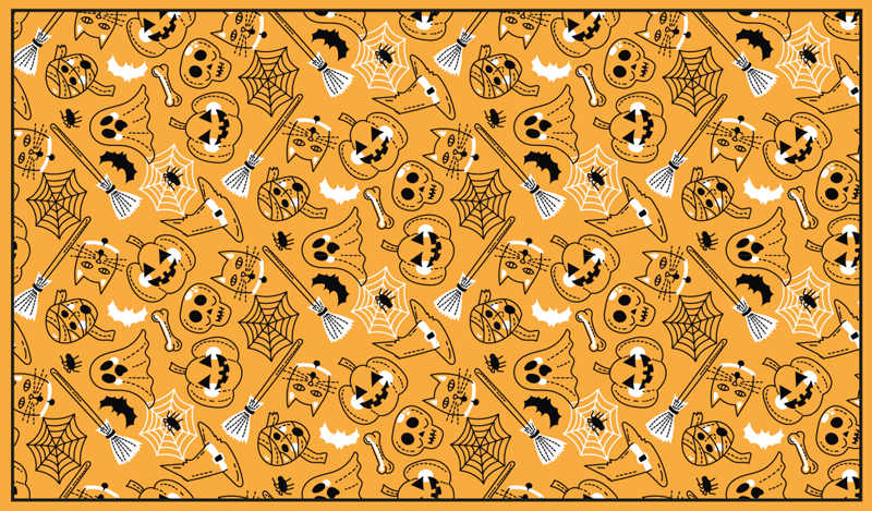 Bemutatott múmiák, sütőtök és denevérek vinyl szőnyeg - TenStickers