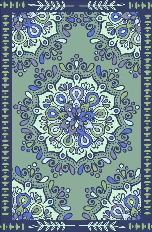 Kifakult zöld mandala vinyl szőnyeg - TenStickers