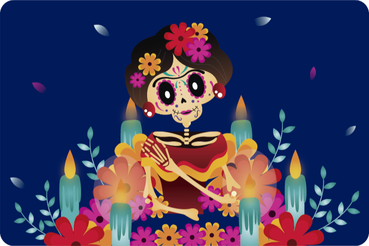 Mexikói stílusú női halloween szőnyegek - TenStickers