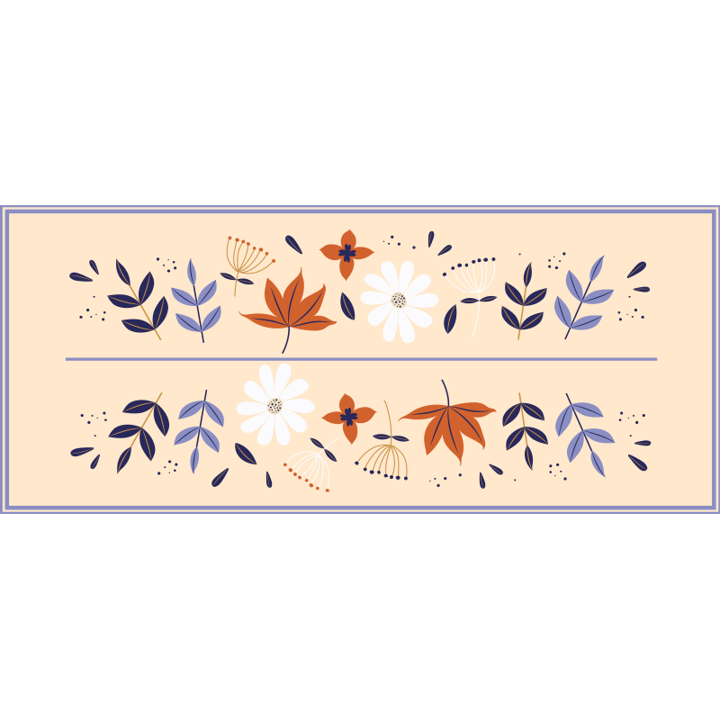 Botanikai motívumegyüttes vinil szőnyeg virágok és növények - TenStickers