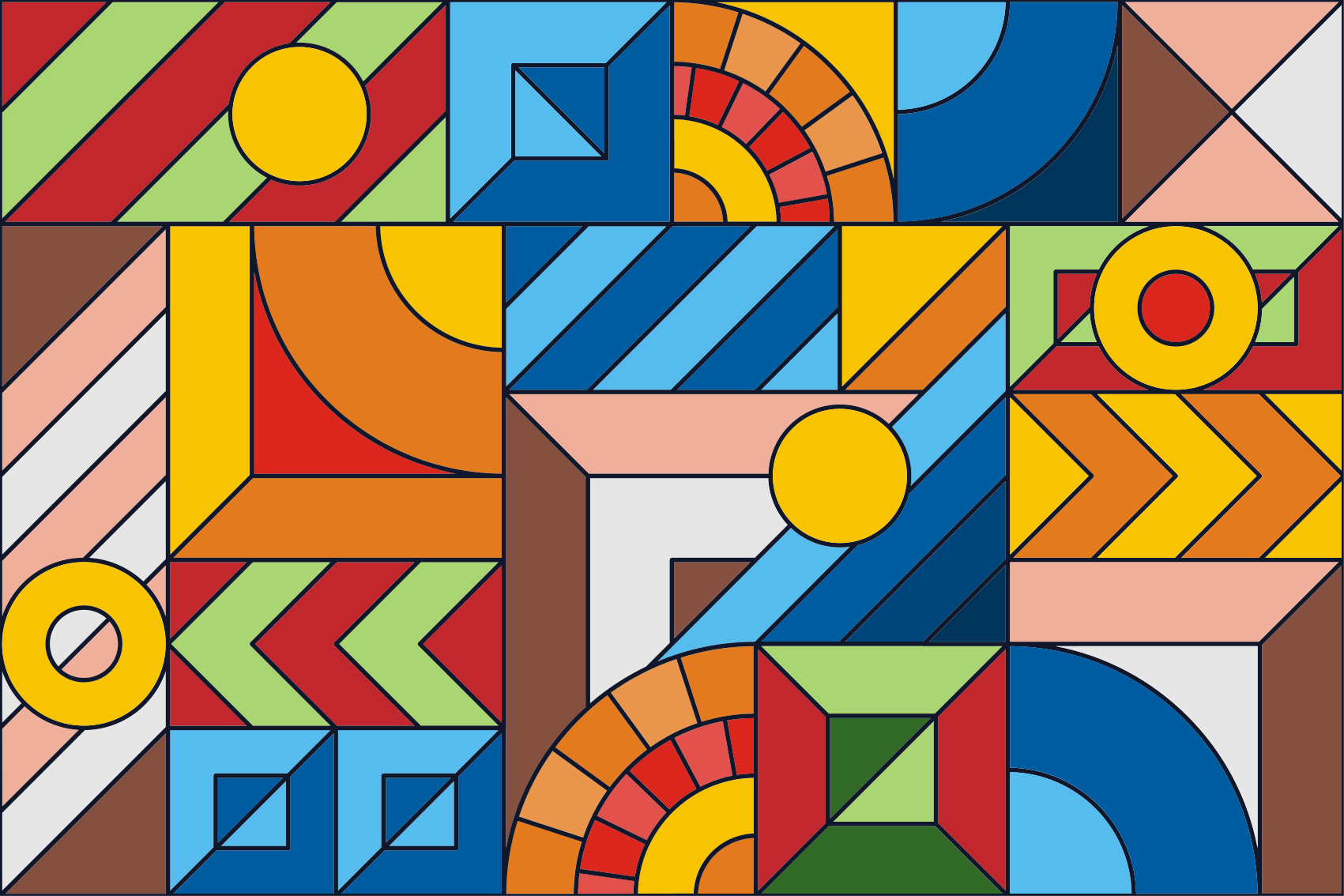 Színes mozaik padló - TenStickers