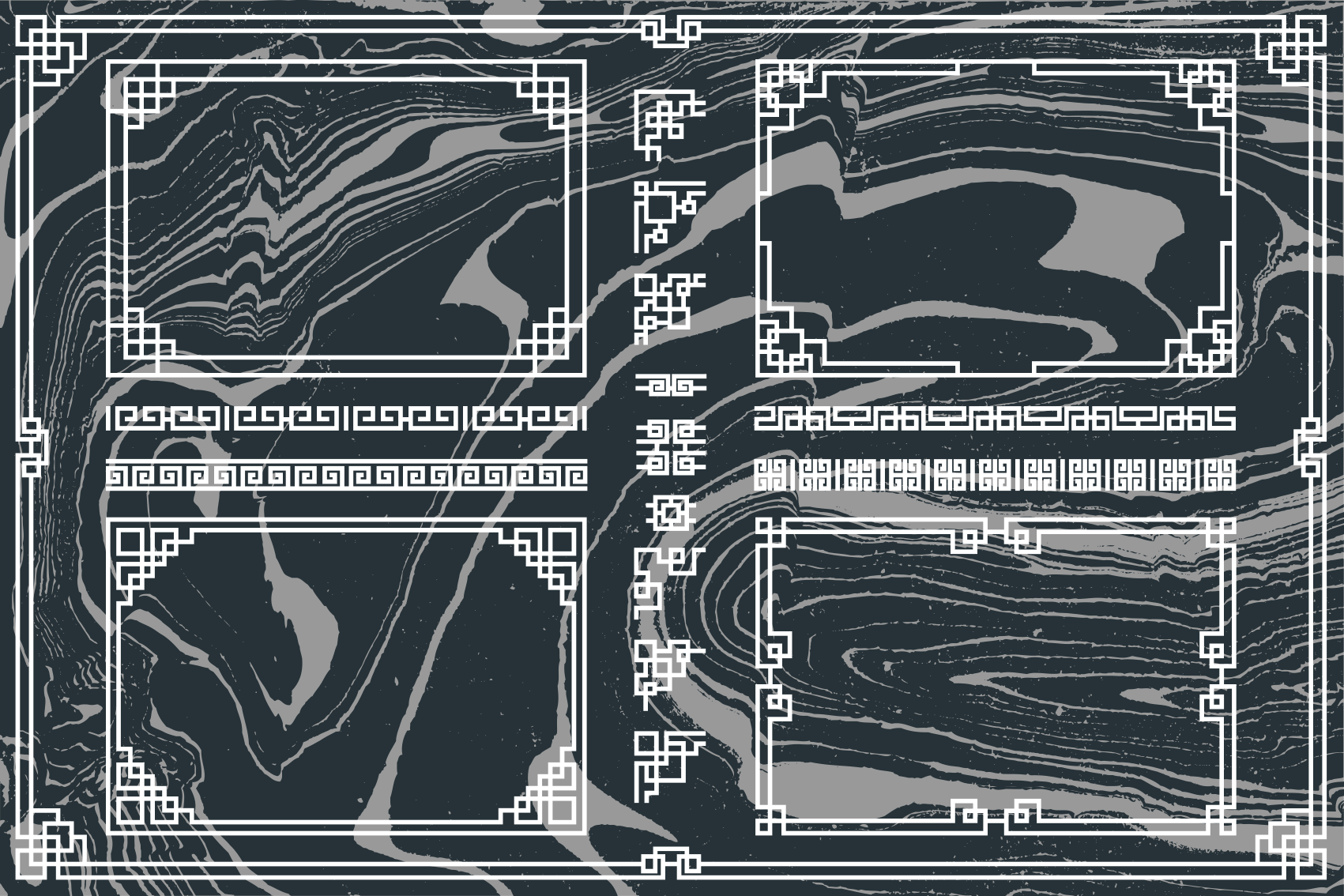 Négyzet alakú márvány geometriai szőnyegek - TenStickers